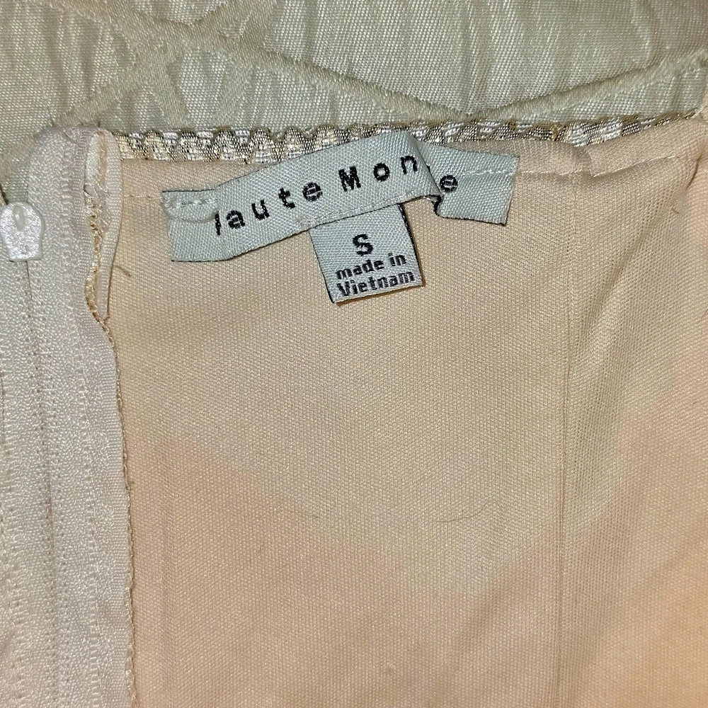Haute Monde Metallic Puff Sleeve Bustier Crop Top Sz Small Party Clubwear - Picture 2 of 4